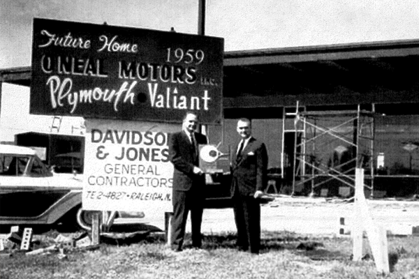Davidson and Jones future home of oneal motors plymouth valiant 1959
